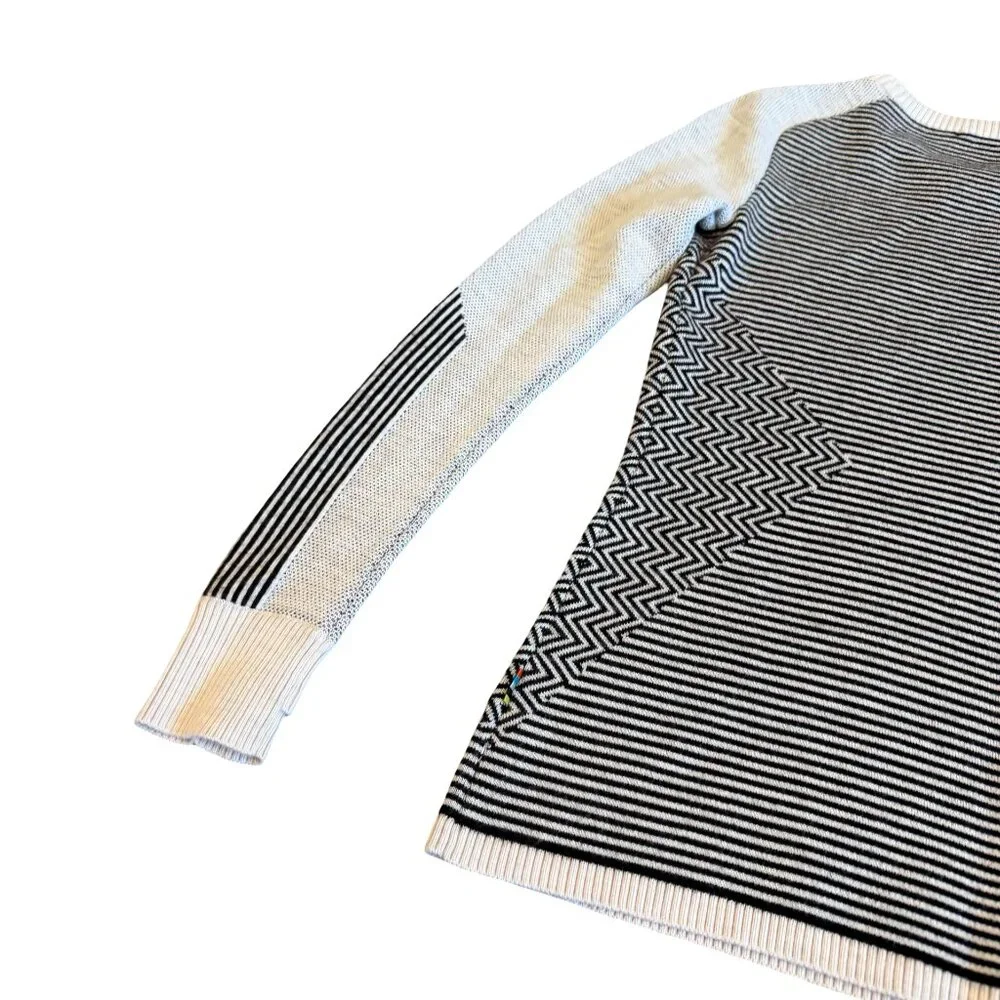 Smartwool Dacono Ski Crew Sweater Pullover Black White Stretch Size Small Womens - Picture 9 of 11